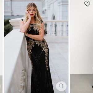 Baltic Born Black and Gold Maxi Dress